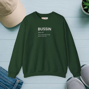 Bussin Crewneck Sweatshirt Cozy Vibes Pullover - Dipaliz - Forest Green / s - Sweatshirts