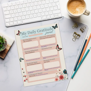 Butterfly Blossoms Daily Gratitude Notepad - Dipaliz - Notepads