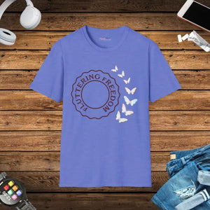 Butterfly T-shirt Fluttering Freedom Statement Design - Dipaliz - Heather Royal / s - T-shirts