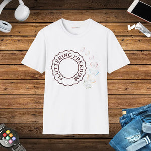 Butterfly T-shirt Fluttering Freedom Statement Design - Dipaliz - White / s - T-shirts