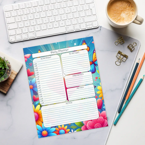 Whimsical Butterfly Daily Planner Notepad - Stylish - Dipaliz - Notepads