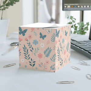Vibrant Flowers Sticky Note Cube - 700 Sheet Desk Decor - Dipaliz - Notes