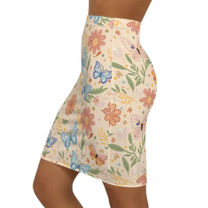 Sleek Butterfly Pencil Skirt - Four Way Stretch - Dipaliz - Skirts - l