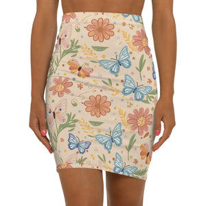 Sleek Butterfly Pencil Skirt - Four Way Stretch - Dipaliz - Skirts - l