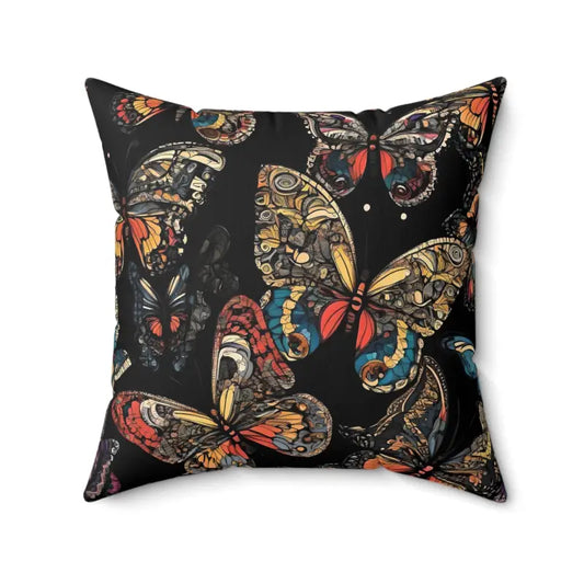 Butterflies Polyester Square Pillow: Elegant Home Accent - 20’’ × Decor