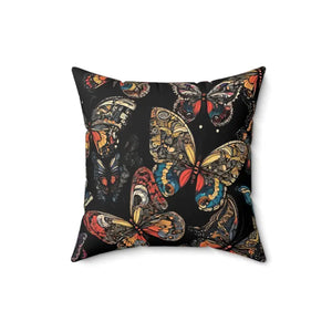 Polyester Square Pillow Butterflies Pattern Throw - Dipaliz - Pillows