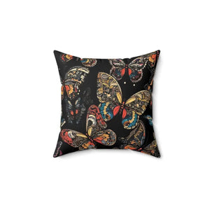 Polyester Square Pillow Butterflies Pattern Throw - Dipaliz - Pillows