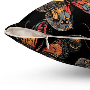 Polyester Square Pillow Butterflies Pattern Throw - Dipaliz - Pillows