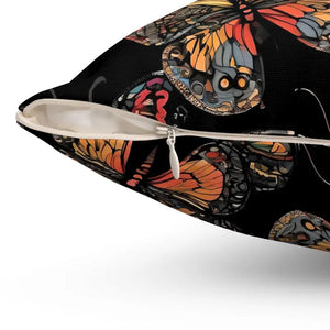 Polyester Square Pillow Butterflies Pattern Throw - Dipaliz - Pillows