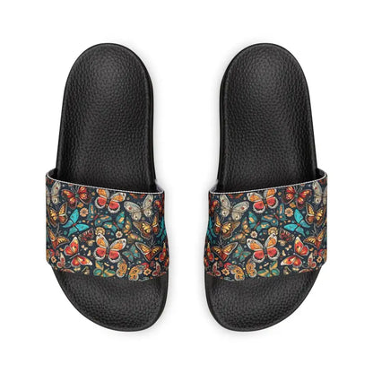Sizzle-worthy Slide Sandals With Graphic Butterflies - Shoes