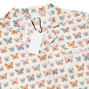 Long Sleeve Pajama Top Silky Butterfly Print Comfort - Dipaliz - Clothing Tops