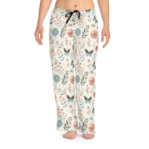 Chic Butterflies Pajama Pants with All-over Butterfly Prints - Dipaliz - Xs / White Stitching - Pajamas