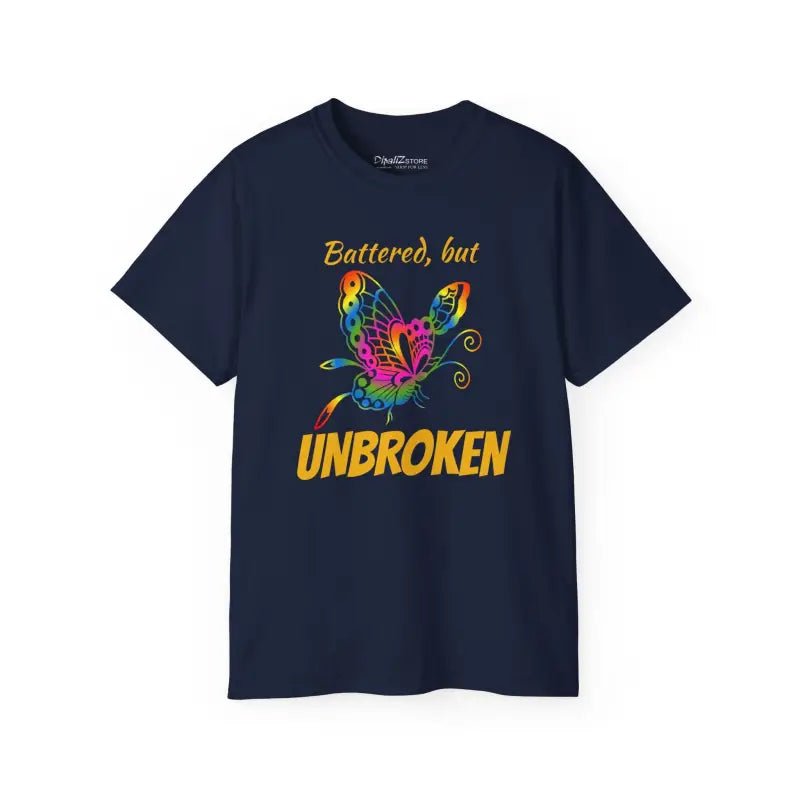 Unleash Resilience with the Butterfly Battered but Unbroken Ultra Cotton Tee - T-shirt