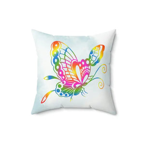 Polyester Square Pillow Colorful Butterflies Vibrant Decor - Dipaliz - 16’’ × - Throw Pillows