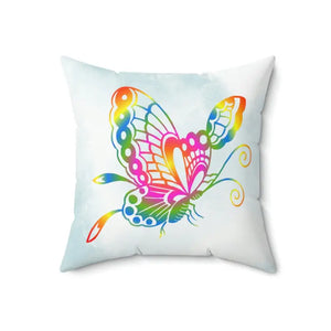 Polyester Square Pillow Colorful Butterflies Vibrant Decor - Dipaliz - 18’’ × - Throw Pillows
