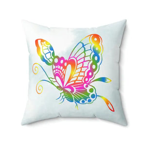 Polyester Square Pillow Colorful Butterflies Vibrant Decor - Dipaliz - Throw Pillows