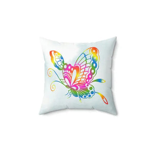 Polyester Square Pillow Colorful Butterflies Vibrant Decor - Dipaliz - Throw Pillows