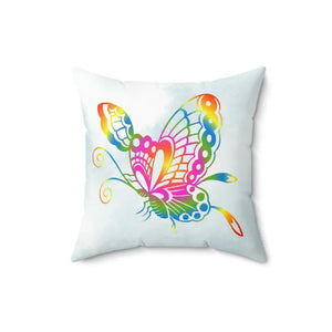 Polyester Square Pillow Colorful Butterflies Vibrant Decor - Dipaliz - Throw Pillows