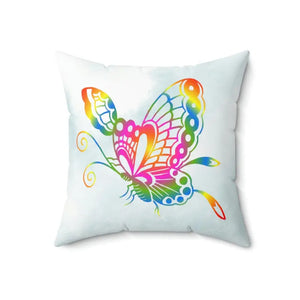 Polyester Square Pillow Colorful Butterflies Vibrant Decor - Dipaliz - Throw Pillows