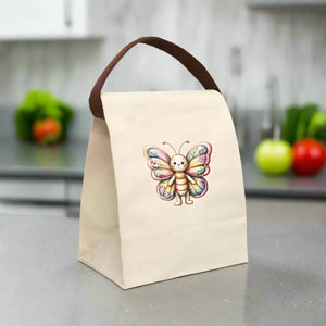 Eco-friendly Butterfly Canvas Lunch Bag - Natural Cotton - Dipaliz - Bags