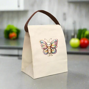 Butterfly Canvas Lunch Bag Natural Cotton Eco Friendly Dipaliz - 8’’ x 12.5’’ 5.5’’ / Bags