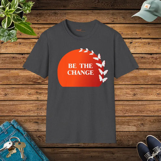 Butterfly be the Change Unisex Softstyle T-shirt Magic - Dark Heather / s T-shirt