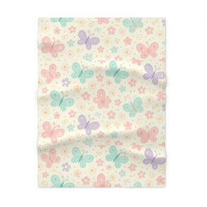 Butterfly Garden Baby Blanket – Pastel Fleece - Dipaliz - Blankets