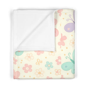Butterfly Garden Baby Blanket – Pastel Fleece - Dipaliz - Blankets