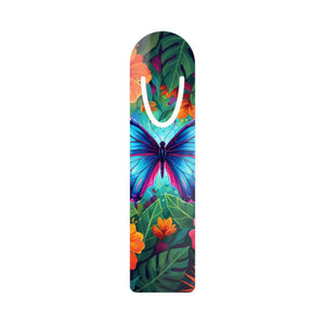 Butterfly Garden Bookmark - Colorful Floral Metal with Blue - Bookmarks