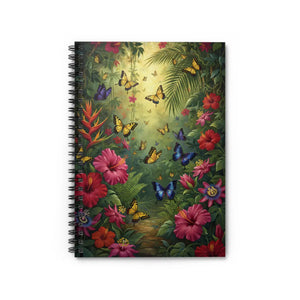 Butterfly Garden Spiral Notebook - Ruled Journal with Tropical Floral Cover - Journals