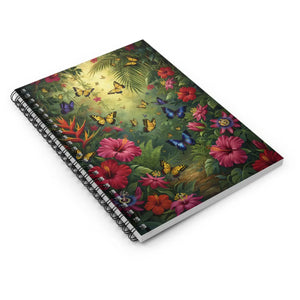 Butterfly Garden Spiral Notebook - Ruled Journal with Tropical Floral Cover - Journals