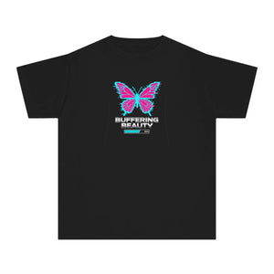Butterfly Graphic Youth Tee – ?Buffering Beauty’ Neon Retro Shirt - T-shirts