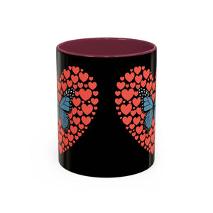 Vibrant Butterfly Hearts Mug Ceramic Drinkware - Dipaliz - Mugs
