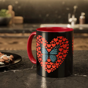 Vibrant Butterfly Hearts Mug Ceramic Drinkware - Dipaliz - Mugs