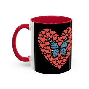 Vibrant Butterfly Hearts Mug Ceramic Drinkware - Dipaliz - Mugs