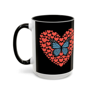 Vibrant Butterfly Hearts Mug Ceramic Drinkware - Dipaliz - Mugs