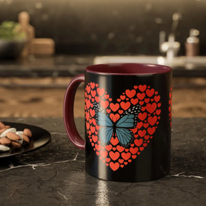 Vibrant Butterfly Hearts Mug Ceramic Drinkware - Dipaliz - Mugs