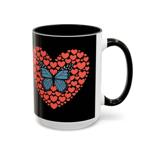 Vibrant Butterfly Hearts Mug Ceramic Drinkware - Dipaliz - Mugs