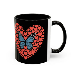 Vibrant Butterfly Hearts Mug Ceramic Drinkware - Dipaliz - Mugs