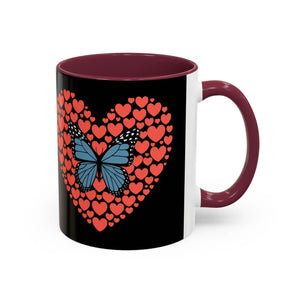 Vibrant Butterfly Hearts Mug Ceramic Drinkware - Dipaliz - Mugs