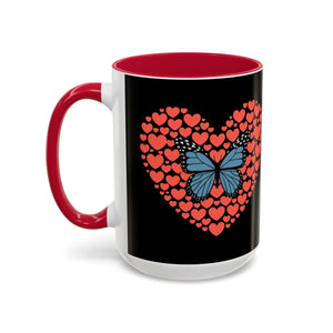 Vibrant Butterfly Hearts Mug Ceramic Drinkware - Dipaliz - Mugs
