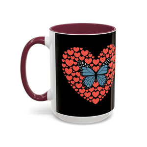 Vibrant Butterfly Hearts Mug Ceramic Drinkware - Dipaliz - Mugs
