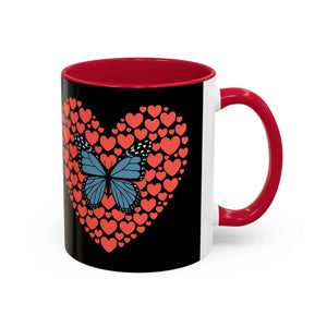 Vibrant Butterfly Hearts Mug Ceramic Drinkware - Dipaliz - Mugs