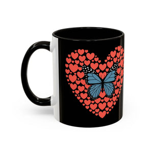 Vibrant Butterfly Hearts Mug Ceramic Drinkware - Dipaliz - Mugs