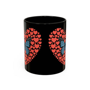 Vibrant Butterfly Hearts Mug Ceramic Drinkware - Dipaliz - Mugs