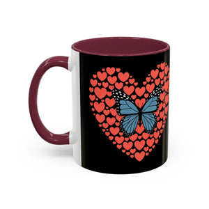 Vibrant Butterfly Hearts Mug Ceramic Drinkware - Dipaliz - Mugs