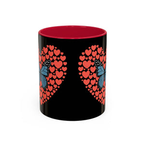 Vibrant Butterfly Hearts Mug Ceramic Drinkware - Dipaliz - Mugs