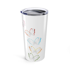 Floral Butterfly Kisses Tumbler - Colorful Travel Mug - Dipaliz - Tumblers