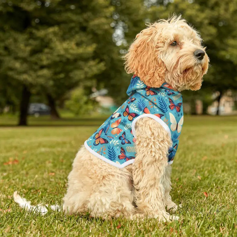 Butterfly Pattern Cat Hoodie in White Rib - Purrfect Fit! - Pets