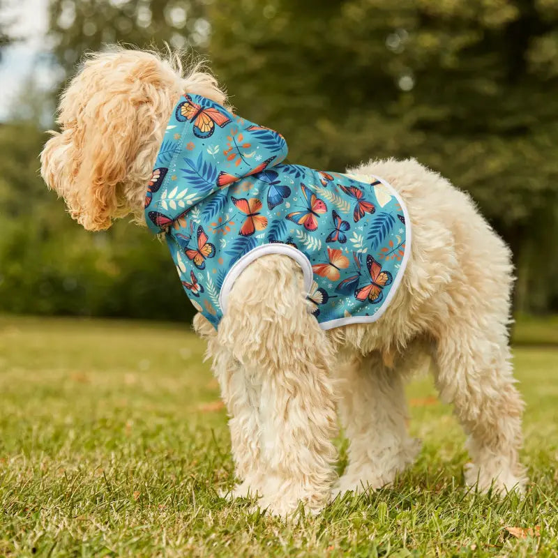 Butterfly Pattern Cat Hoodie in White Rib - Purrfect Fit! - Pets